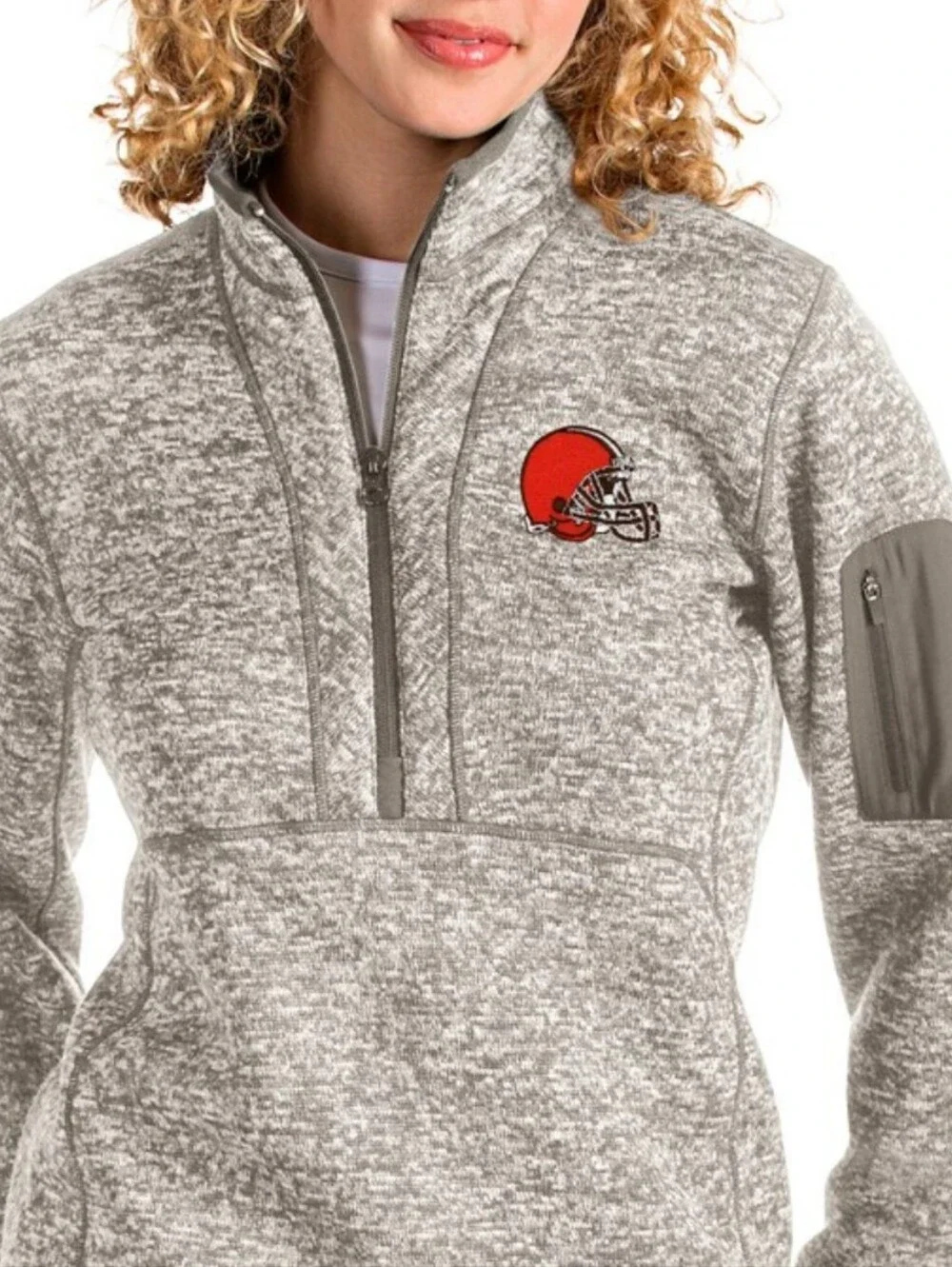 NFL Antigua 🙌Cleveland Browns Fortune 1/4 Zip Pullover M Streetwear Sports Y2K